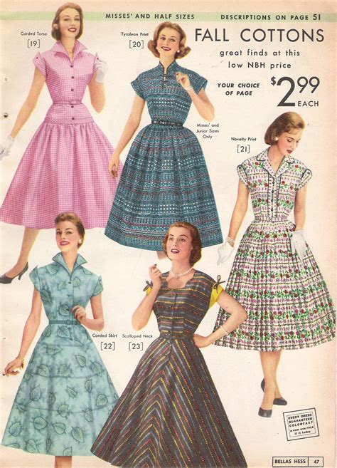 examples of fashion in 1950s.